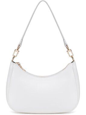 Women's White G Zipper Tote Handbag Mini Shoulder Imported Clutch Purses